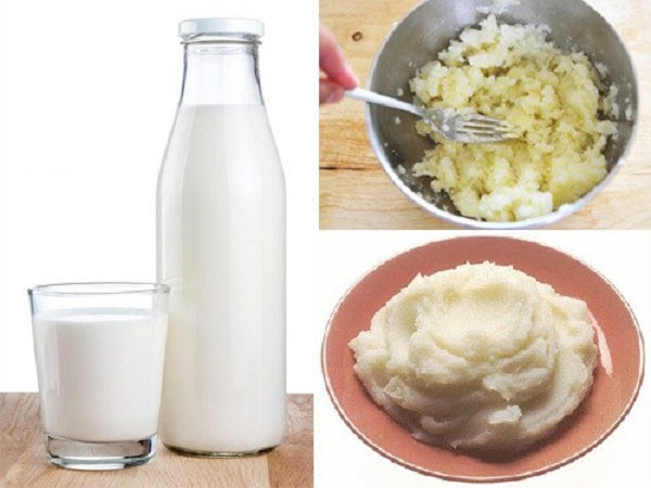 Làm trắng da mặt bằng khoai tây và sữa tươi