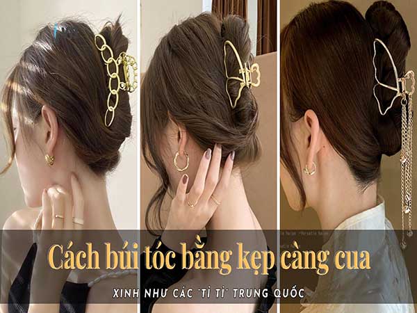 Cách buộc tóc bằng kẹp càng cua đơn giản và nhanh chóng