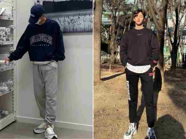  Sweater + Quần jogger + Giày thể thao