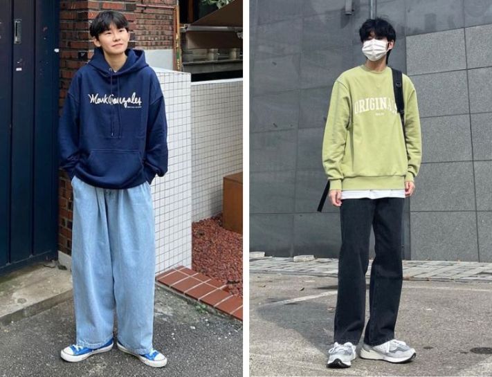  Hoodie + quần ống rộng kaki